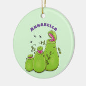 Funny green carnivorous pitcher planten cartoon keramisch ornament (Links)