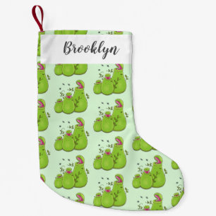 Funny green carnivorous pitcher planten cartoon kleine kerstsok