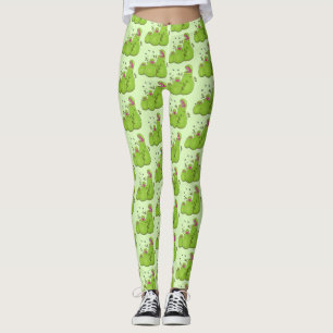 Funny green carnivorous pitcher planten cartoon leggings