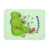 Funny green carnivorous pitcher planten cartoon magneet (Horizontaal)