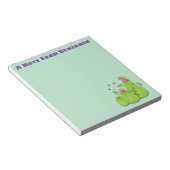 Funny green carnivorous pitcher planten cartoon notitieblok (Schuin)