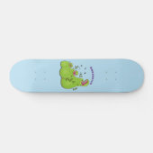 Funny green carnivorous pitcher planten cartoon persoonlijk skateboard (Horizontaal)