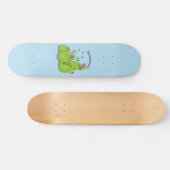 Funny green carnivorous pitcher planten cartoon persoonlijk skateboard (Horizontaal)