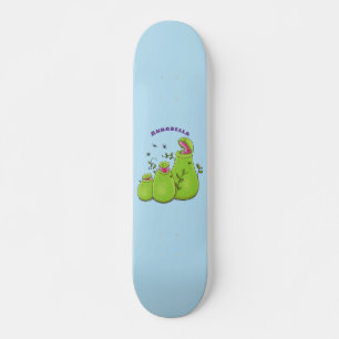 Funny green carnivorous pitcher planten cartoon persoonlijk skateboard