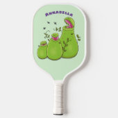 Funny green carnivorous pitcher planten cartoon pickleball paddle (Achterkant)