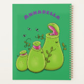 Funny green carnivorous pitcher planten cartoon planner (Achterkant)