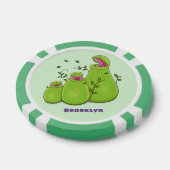 Funny green carnivorous pitcher planten cartoon poker chips (Enkel)
