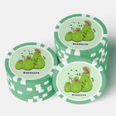 Funny green carnivorous pitcher planten cartoon poker chips (Opstapeling)
