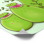 Funny green carnivorous pitcher planten cartoon poster (Hoek)