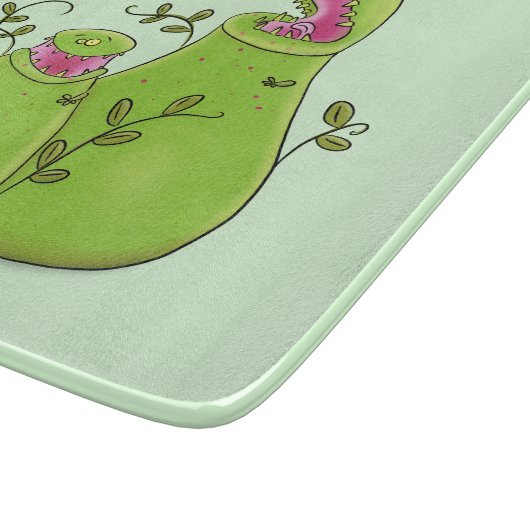 Funny green carnivorous pitcher planten cartoon snijplank (Hoek)