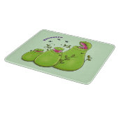 Funny green carnivorous pitcher planten cartoon snijplank (Hoek)