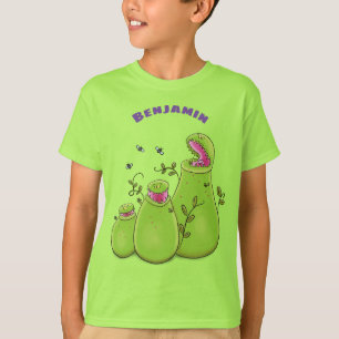 Funny green carnivorous pitcher planten cartoon t-shirt