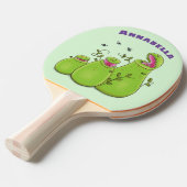 Funny green carnivorous pitcher planten cartoon tafeltennisbatje (Voorkant Gekanteld)
