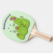 Funny green carnivorous pitcher planten cartoon tafeltennisbatje (Zijkant)