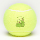 Funny green carnivorous pitcher planten cartoon tennisballen (Achterkant)
