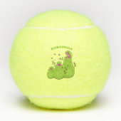 Funny green carnivorous pitcher planten cartoon tennisballen (Voorkant)