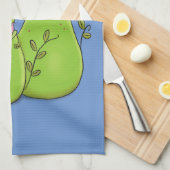 Funny green carnivorous pitcher planten cartoon theedoek (Quarter Fold)