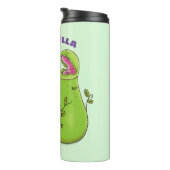 Funny green carnivorous pitcher planten cartoon thermosbeker (Geroteerd rechts)
