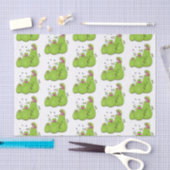 Funny green carnivorous pitcher planten cartoon tissuepapier (Craft)