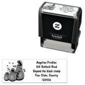 Funny green carnivorous pitcher planten cartoon  zelfinktende stempel (In situ)