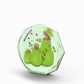 Funny green carnivorous pitcher plants cartoon fotoblokken (Rechts)