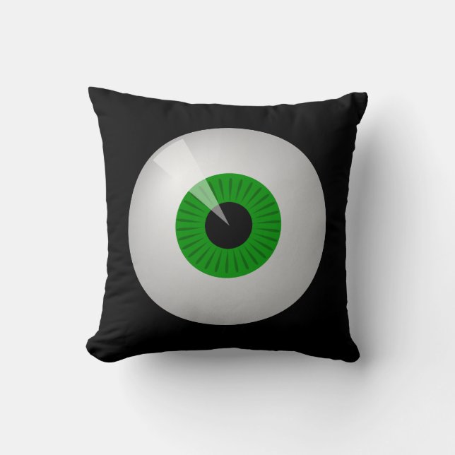 Funny Green Cartoon Monster Eye Eyball Pillow Kussen (Voorkant)