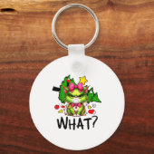 Funny Green Cat Christmas Tree Merry Xmas Humor Ca Sleutelhanger (Voorkant)