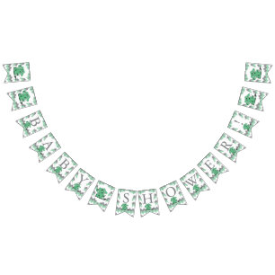 Funny Green Chevron Gekke Cute Baby Elephant Vlaggetjes