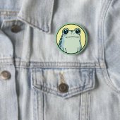Funny Green Deadpan Frog Toad Ronde Button 5,7 Cm (In situ)