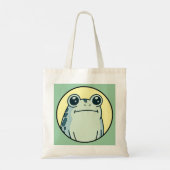 Funny Green Deadpan Frog Toad  Tote Bag (Achterkant)