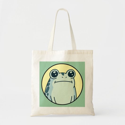 Funny Green Deadpan Frog Toad  Tote Bag (Voorkant)