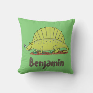 Funny green dimetrodon cartoon dinosaur kussen