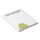 Funny green dimetrodon cartoon dinosaur notitieblok (Schuin)
