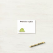 Funny green dimetrodon cartoon dinosaur post-it® notes (Op bureau)