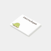 Funny green dimetrodon cartoon dinosaur post-it® notes (Schuin)