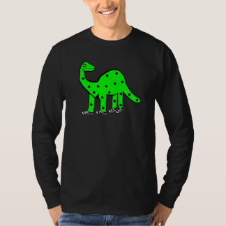 Funny Green Dinosaur Mannen Lange hoes Zwarte Tshi T-shirt