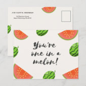 Funny Green en Red Watermelon Briefkaart (Voorkant / Achterkant)