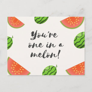 Funny Green en Red Watermelon Briefkaart