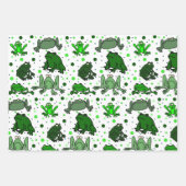 Funny Green Frog Cartoon Gift Wrap Set Inpakpapier Vel (Voorkant 2)