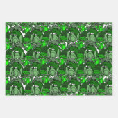 Funny Green Frog Cartoon Gift Wrap Set Inpakpapier Vel (Voorkant)