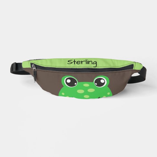 Funny Green Frog gepersonaliseerd Kind Heuptasje (Voorkant)