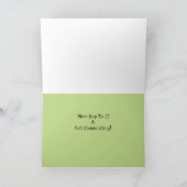 Funny Green Frog Hoppy Birthday Kaart (Binnen)