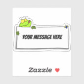 Funny green frog met gebarentaal cartoon sticker (Vel)