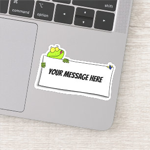Funny green frog met gebarentaal cartoon sticker