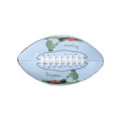 Funny green frog mowing grawn cartoon american football (Voorkant)