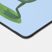 Funny green frog mowing grawn cartoon bureaumat (Hoek)