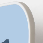 Funny green frog mowing grawn cartoon pickleball paddle (Links Detail)