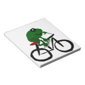 Funny Green Frog Riding Bicycle Notitieblok (Schuin)