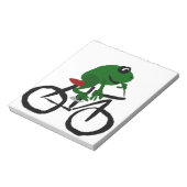 Funny Green Frog Riding Bicycle Notitieblok (Linkerzijde)