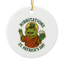 Funny Green Frog St. Patrick's Day 